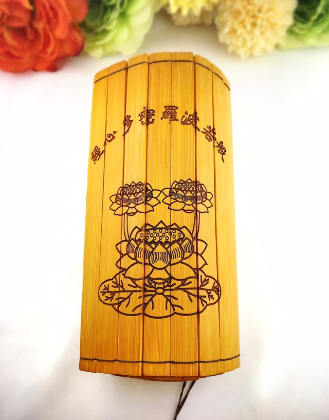 6 19新着 唱えて幾度に良い念がこもり本来の言霊が宿る とても珍しい 竹製 般若心経 巻物 Tsuryu 鶴龍 オンラインショップ