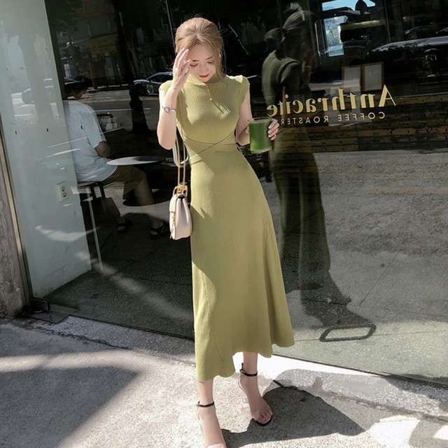 ウエストクロスニットワンピース 2color Raficcloset