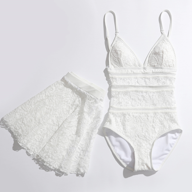 レデイース 人気 水着 セクシー レース スカート ワンピース 白 黒 プール Mt0338 ふくふくの木