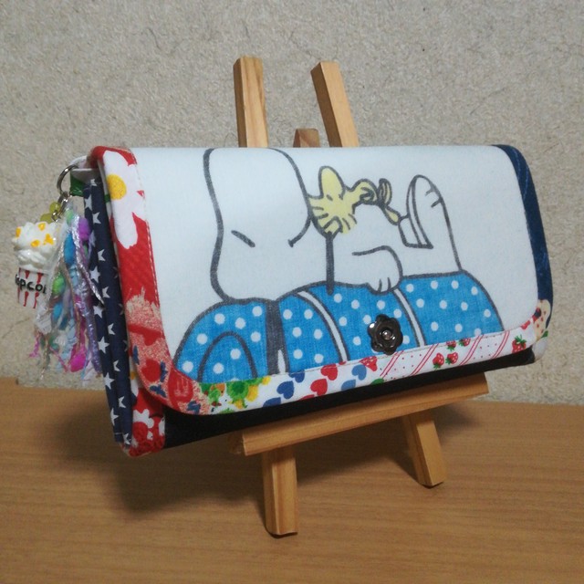 スヌーピー ウッドストック長財布 ビンテージシーツリメイク Picapoco