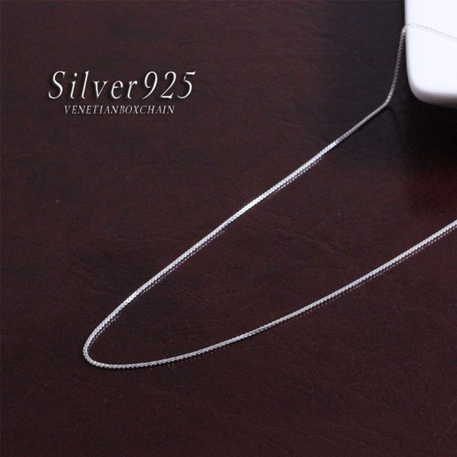 ☆数量限定再入荷☆【SIVER925チェーン】シルバー925 高級ベネチアン ボックスチェーンネックレス(40cm/45cm)