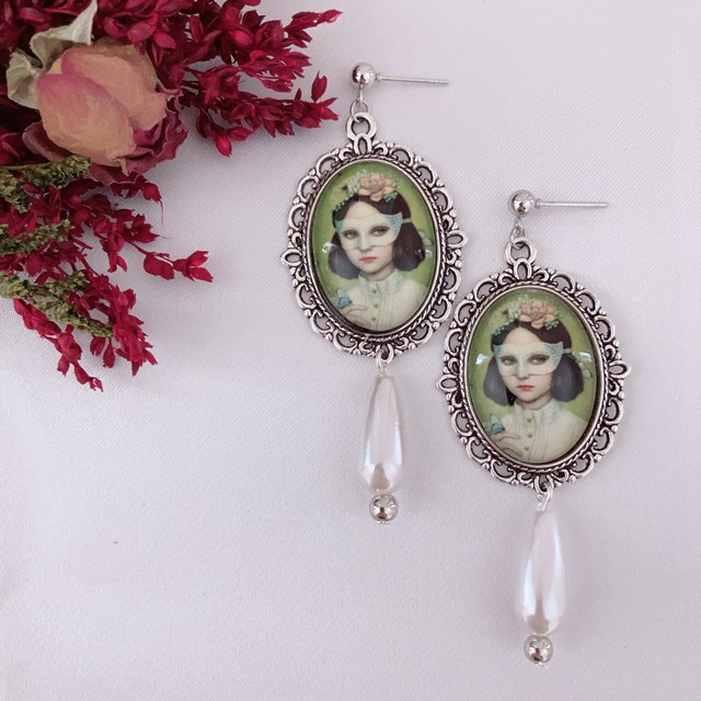 女の子の肖像画ピアス イヤリング 5 Heavenly