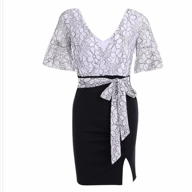 ゆるふわワンピース パーティードレス 結婚式 二次会 お呼ばれ ワンピース 袖あり お呼ばれドレス ドレス 代 30代 40代 ミニ 大きいサ Basecamp49