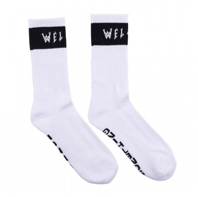 Welcome Skateboards Summon Socks White Black ウェルカムスケートボード サモン ソックス 靴下 ホワイト ブラック Pretzels Skateboard And Culture