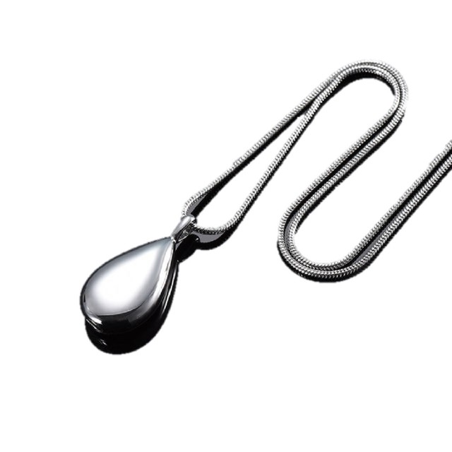 遺骨ネックレス シルバー メモリアルネックレス メモリアル ネックレス ペンダント 思い出 御守り お守り ご遺骨カプセル ペット遺骨 手元供養 形見 遺骨収納 分骨用 雫 ティアドロップ Aio Online Store