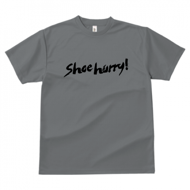 【ダークグレー/ブラック】SHOEHURRY! ドライTシャツ