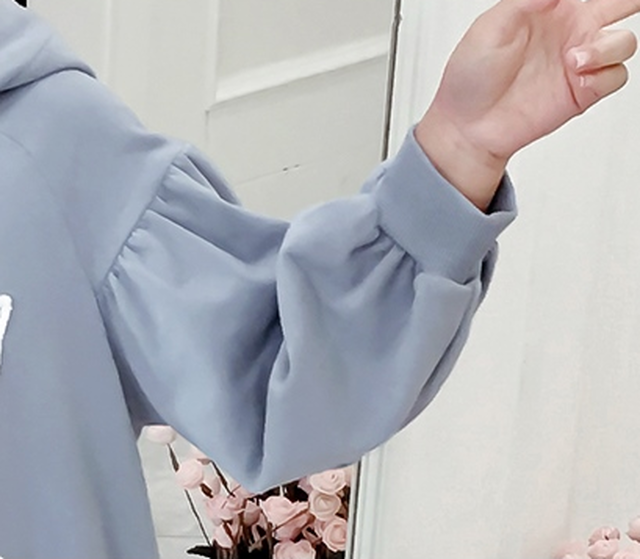 1枚でかわいい うさ耳パーカーワンピース 子供服 キッズ ワンピース パーカー スカート 子供 女の子 うさ耳 スウェット フレア ボリューム袖 長袖 カジュアル パーカーワンピ ピンク ブルー 110cm 160cm 春 秋 送料無料 韓国レディース キッズファッション
