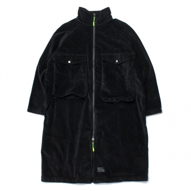 【BURNER×THE STRAIT】8ウェルストレッチコーデュロイビッグポケットコート #BLACK