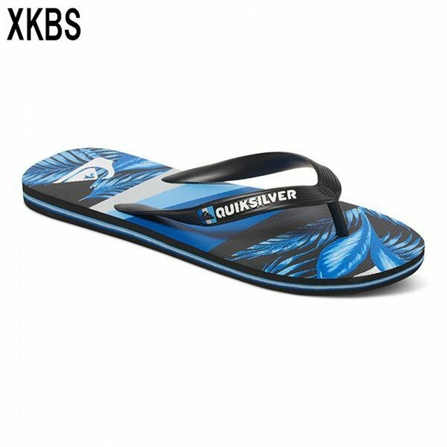 Aqyl クイックシルバー ビーチサンダル メンズ 大人気 ブランド ブルー系 グリーン系 ボタニカル柄 ロゴ プリント Molokai Slash Print Quiksilver Beachdays Okinawa