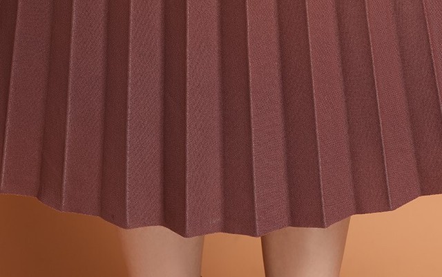 ワンピース プリーツワンピース 異素材 レディース 長袖 きれいめ 大人可愛い お出かけ デート アプリコット ブラック ピンク M L Xl 2xl 30代 40代 アラサー アラフォー At863 Sunny Place