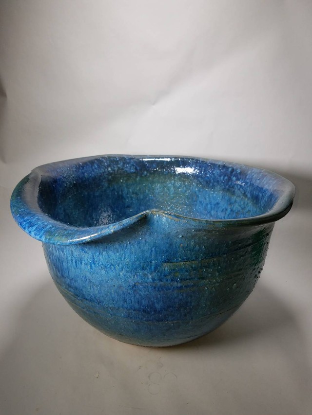 青ガラス片口水鉢 17号 信楽焼 陶器 水鉢 めだか鉢 メダカ鉢 睡蓮鉢 スイレン鉢 すいれん鉢 金魚鉢 水草飼育 蓮鉢 057 09 Shigaraki