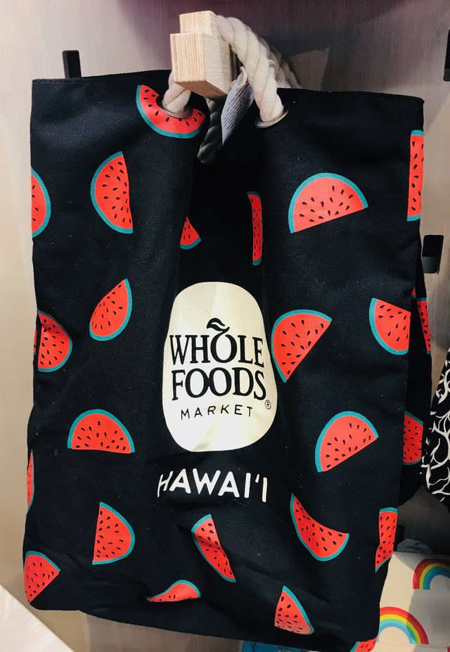 Whole Foods Market ホールフーズ マーケット エコバッグ トートバッグ ショッピングバッグ ハワイ オーガニック Hawaii ブラック スイカ Hi808shop