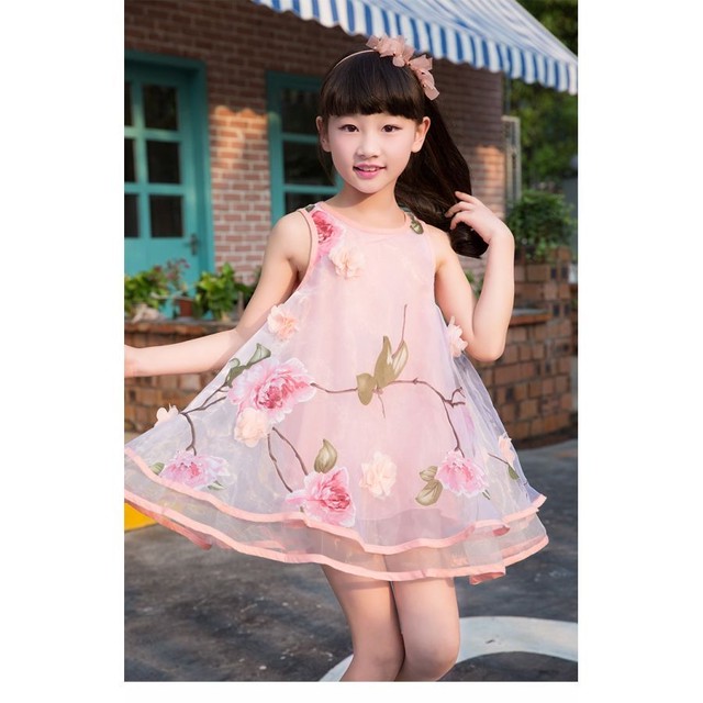 立体 フラワー Aライン ドレス 女の子 キッズ ドレス ワンピース フォーマル 110 1 130 140 Humming K