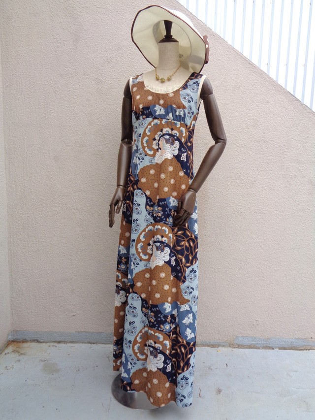 70 S Vicky Vaughn Maxi Length Dress 70s ヴィッキーヴォーン マキシ丈ワンピース Little Trip To Heaven