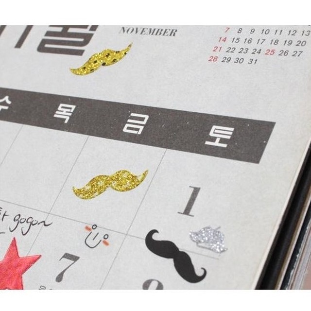 韓国 かわいい ミスター マスタッシュ ステッカー シール 韓国雑貨 Aqua Drop