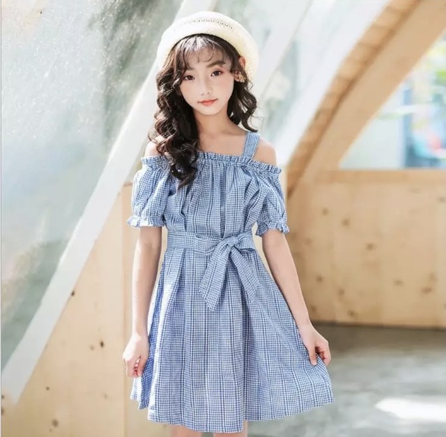 春 夏 ワンピース 女の子 子ども 可愛い ギンガム ティーンズ お出かけ ココロオドル