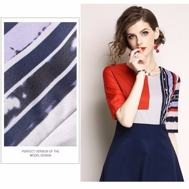 バイカラーロングワンピース ハイウエストワンピース 半袖ワンピース Lavy 秋 冬 レディースアパレル Kosy