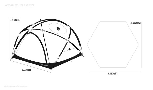 国内正規代理店 Acorn House 3 45 Tan Black Whit Ground Sheet セット 火とアウトドアの専門 Ilbf イルビフ