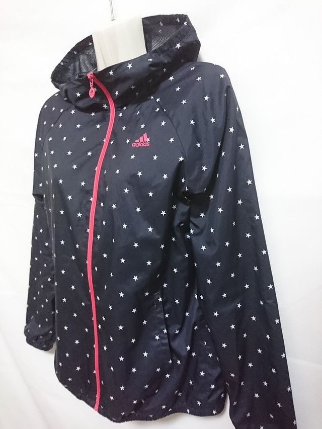 古着 レディースm Adidas アディダス ウインドブレーカージャケット パーカー フード 裏メッシュ 防風 星柄 ネイビー Z スポーツウェア シューズの古着屋 リサイクルスポーツ 古着 レディースm Adidas アディダス ウインドブレーカージャケット パーカー フード 裏メッシュ 防風 星柄 ネイビー Z スポーツウェア シューズの古着屋 リサイクルスポーツ