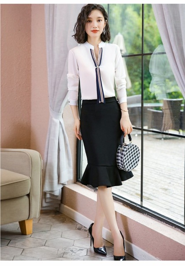 膝下 フリル タイト スカート レディース B Next Edge ネクストエッジ