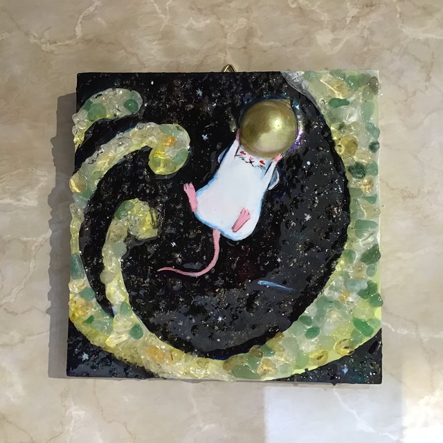 家内安全 仕事運アップ 隕石アート 宝珠を持つ開運白ねずみ 隕石直売所 Bigbang 横浜中華街店 オンラインショップ