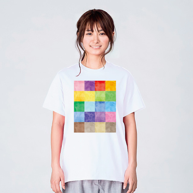 カラフル 水彩 Tシャツ メンズ レディース おしゃれ かわいい 白 夏 プレゼント 大きいサイズ 綿100 160 S M L Xl デザインtシャツ通販サイトのshortplate ショートプレート