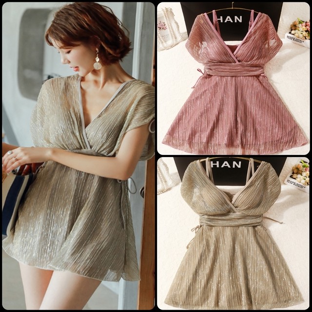 大人可愛いワンピースビキニ スカート 体系カバー こなれ感 きれいめ コンサバ系 Aライン フレア 夏 プールや海に マリブビーチ