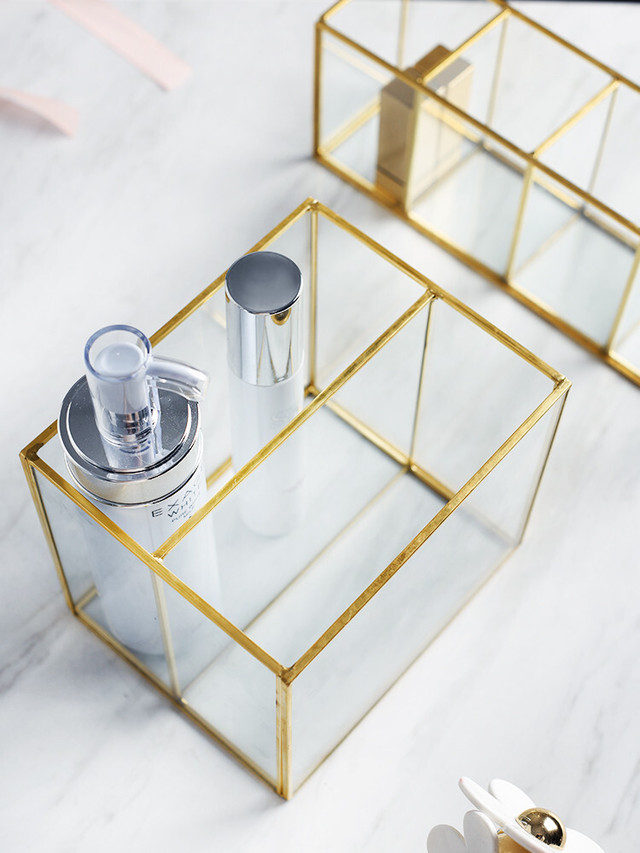 ゴールドフレーム アクリル コスメ収納 ケース Mykinity