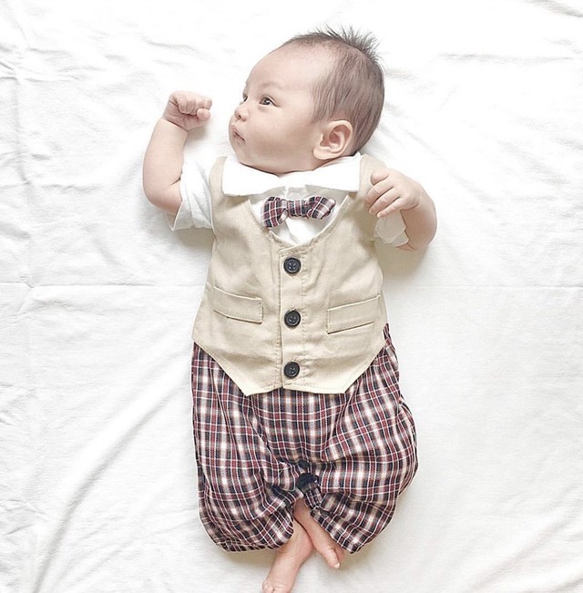 予約商品 スーツロンパース 男の子 おしゃれ カジュアル キッズ ベビー Biquet