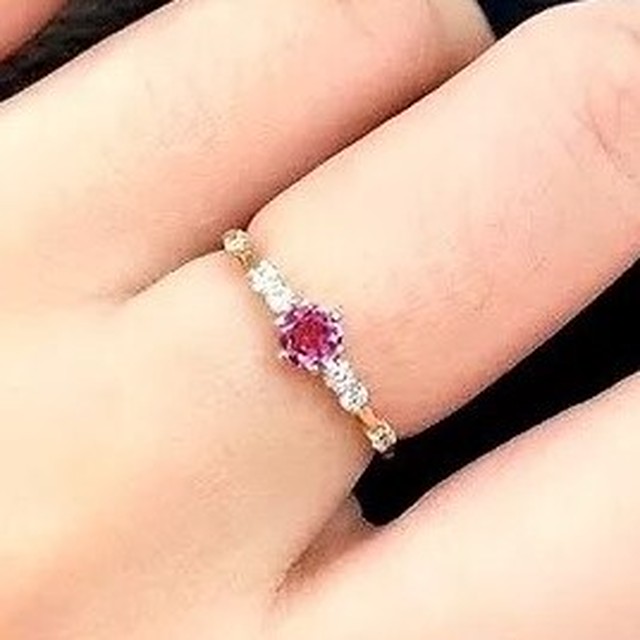 誕生石リング ピンクトルマリン 10月 リング 婚約指輪 ヴァンクールマキ 札幌 ジュエリーショップ