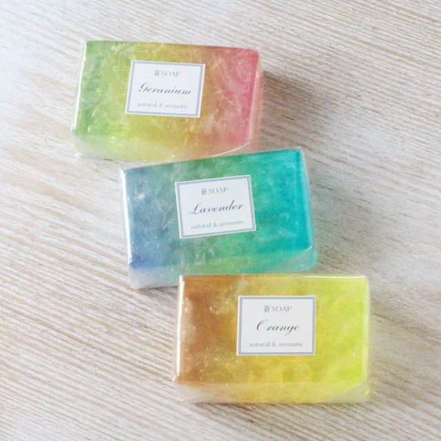 蒼soap 化粧石鹸 ラベンダー ゼラニウム オレンジの３種類 手づくり石けんの店ツクツク Natural蒼