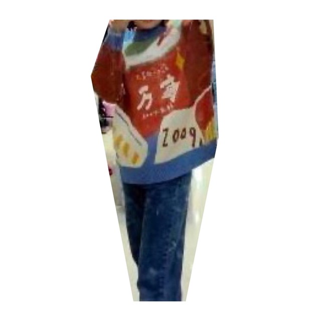 ヘタウマアート柄 人間万事塞翁が馬 火星 ニット セーター 総柄 長袖 青 赤 ゆったり トップス レディース ワンサイズ 派手 奇抜 原宿 ストリート 韓国 お洒落 かわいい 秋物 冬物 新品 チベタンタイガーラグ販売店 古着屋 Amukurium