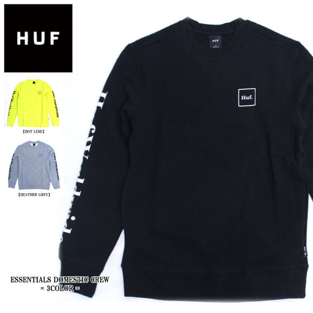 Huf ハフ ロンt Essentials Domestic Crew トレーナー スウェット クルーネック ストリート スケート Jack N Da Box Popart