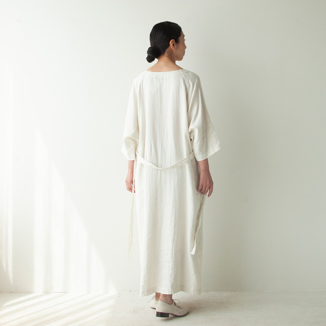 Mサイズ クリーム Hand Room Women S のヘリンボーンリネンワンピース 天然生活 Online Shop