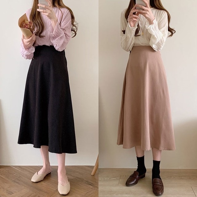 セットアップ スカート ブラウス レディース 韓国 ファッション 春服 レディース ロングスカート プルオーバー シャツ 春物 2点セット 上下セット くしゅくしゅ シャツ フレアスリーブ トップス フレアスカート コーデセット 春 Vestito