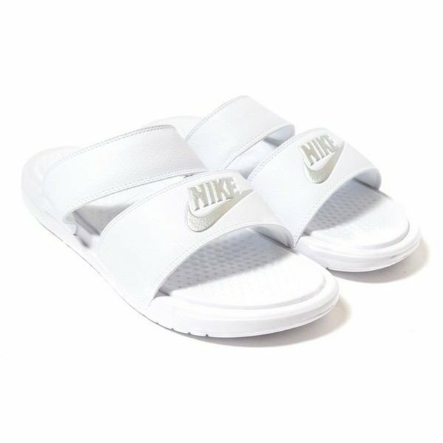 円 本日限定価格 サンダル ナイキ ベナッシ メンズ レディース Nike Benassi Duo Ultra Slide ホワイト メタリックシルバー 海外正規品 Nike 65 World Ships