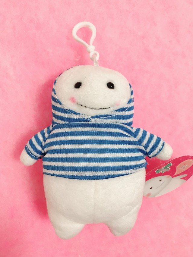 脂肪ちゃん ぬいぐるみキーホルダー 青色ボーダー Withkawaii 脂肪ちゃん ぬいぐるみキーホルダー 青色ボーダー Withkawaii