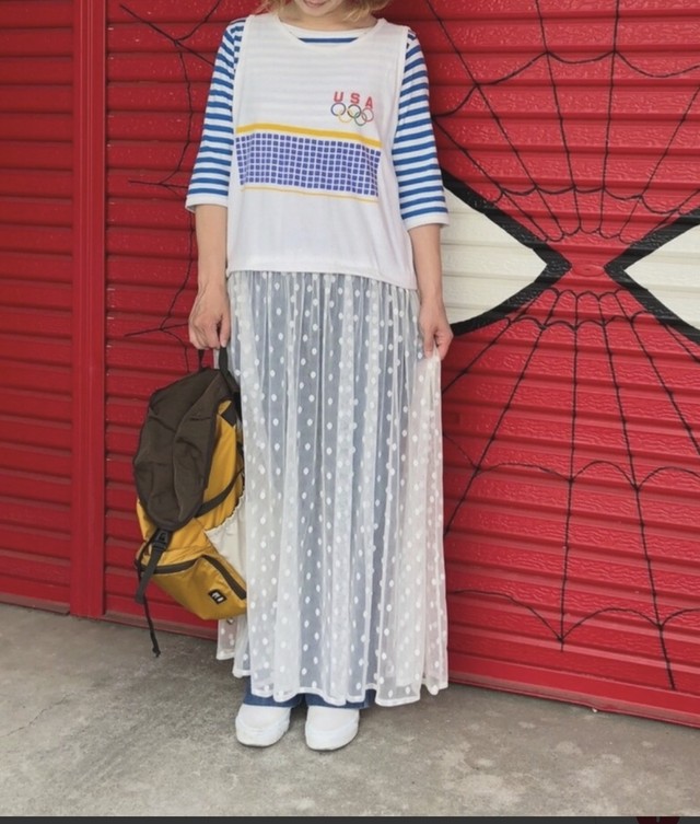 Us古着 チュールスカートドッキングワンピース 古着 リメイク Remake Akuronremake