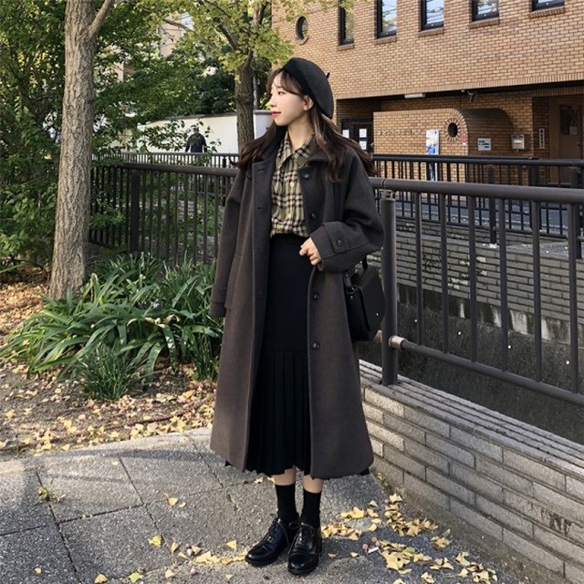 コート 冬服 レディース ロングコート 韓国 ファッション レディース ステンカラーコート 丸襟コート 冬コート レディース ウールロングコート 清楚 上品 オフィスカジュアル ラグラン コート ベージュ コート 黒コート レディース 秋冬 韓国 コート Vestito