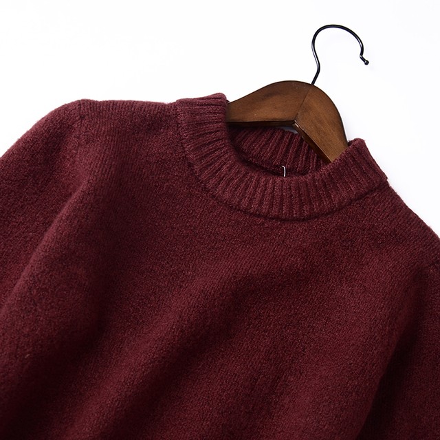 おしゃれ ワインレッド セーター ニット レディース プルオーバー トップス シンプル レッド ワインカラー リンネル系 秋 トップス ニット 193 Valentina210