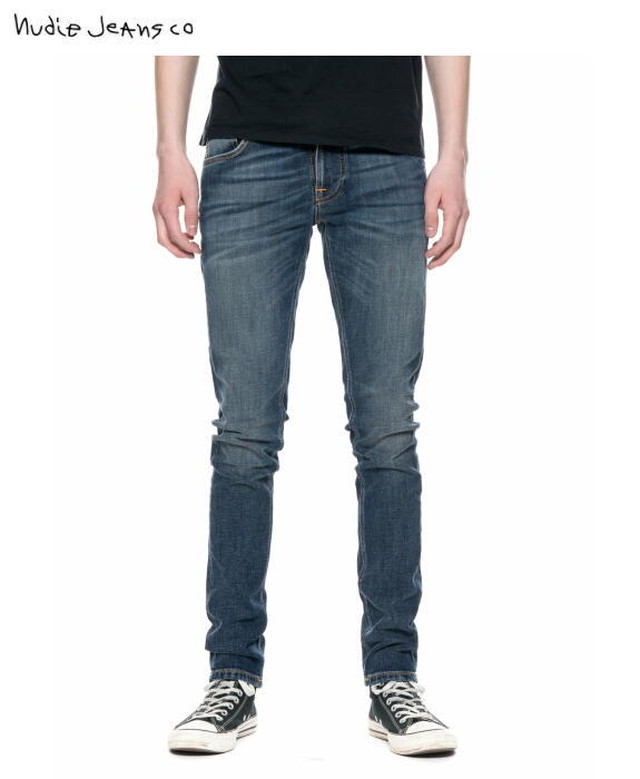 ヌーディージーンズ タイトテリー Nudie Jeans Tight Terry スキニースリムジーンズ Deep Black Bees High