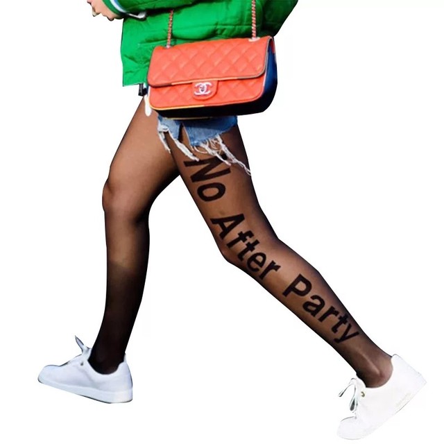 ママ用 モード No After Partyロゴ黒タイツ ストッキング レッグウェア インポート子ども服 Hikari