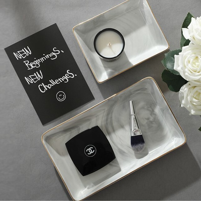 Zk ジュエリートレー プレート アクセサリー 収納 大理石 箱 かわいい おしゃれ Coloring Life