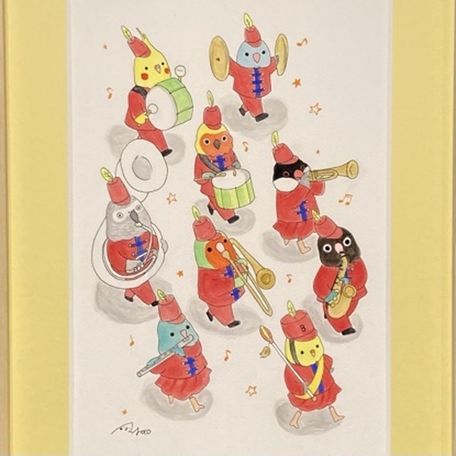 【オグチヨーコ】原画「Happy Birds day」