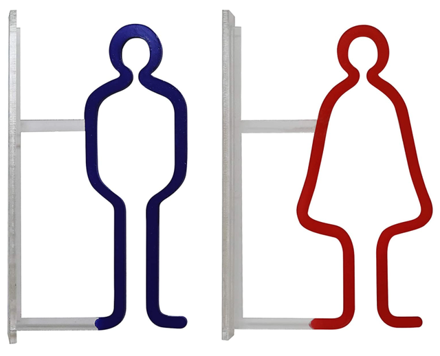 ツケレルン ピクトサイン 軽量 アクリル 突き出し 看板 標識 青 赤 トイレ男女別 送料無料 Tam On Line Shop