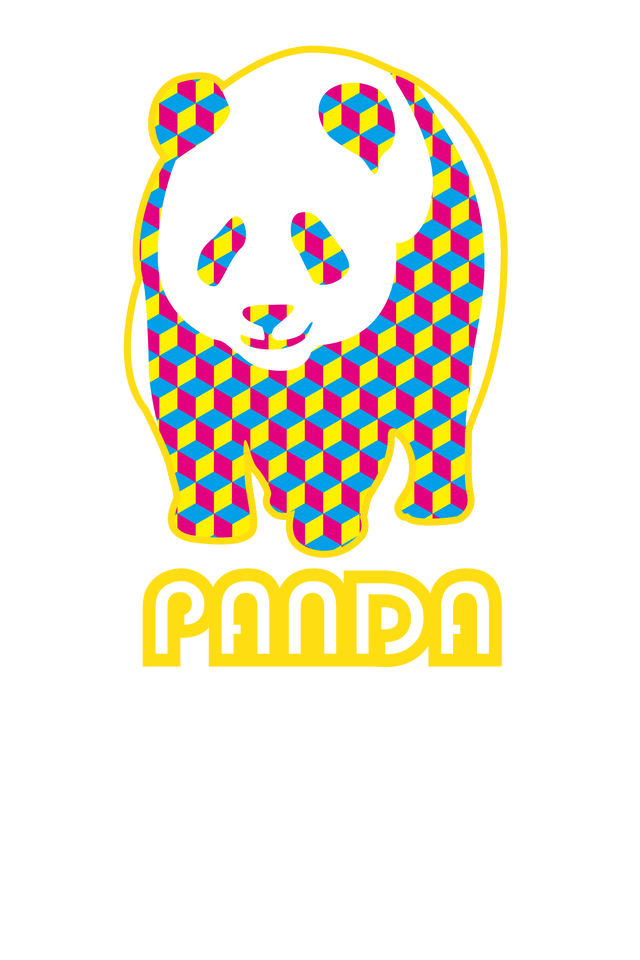 カラフル幾何学模様panda パンダ A Everyday365t アイデンティティを表現する デザイナーtシャツ通販