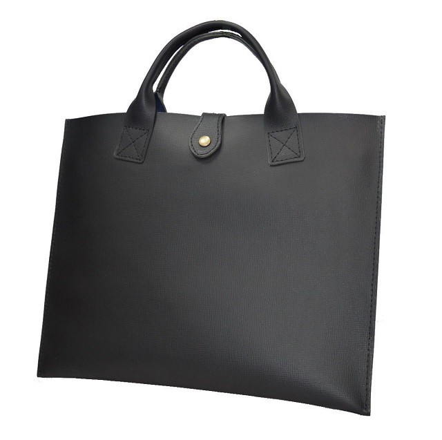 レザートートバッグ ファイルが入る書類バッグ 牛革エンボス Black Voodoocats