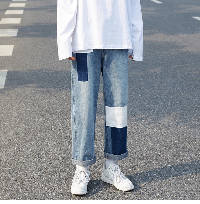 ハイウエスト ジーンズ ワイドパンツ ズボン 学生ファッション 韓国ファッション 韓国 ストリート ストリートファッション 可愛い かっこいい Nonnonnine