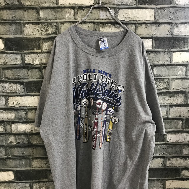 古着 カレッジロゴ Tシャツ グレー オーバーサイズ Xxl ラッセルアスレチック 古着屋 畝ル