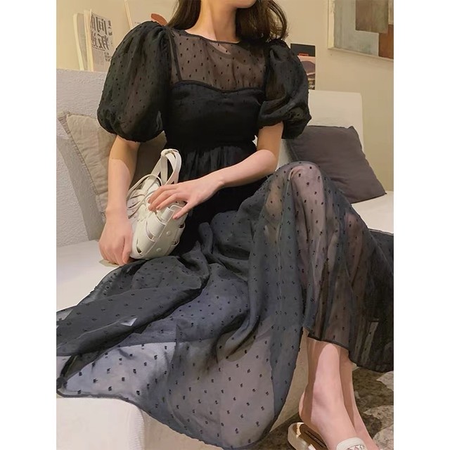 dot see-through dress